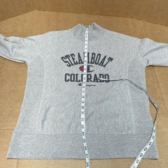 Champion Reverse Weave Womens Sweatshirt Size Medium, Grey, Steamboat Colorado - Picture 9 of 11